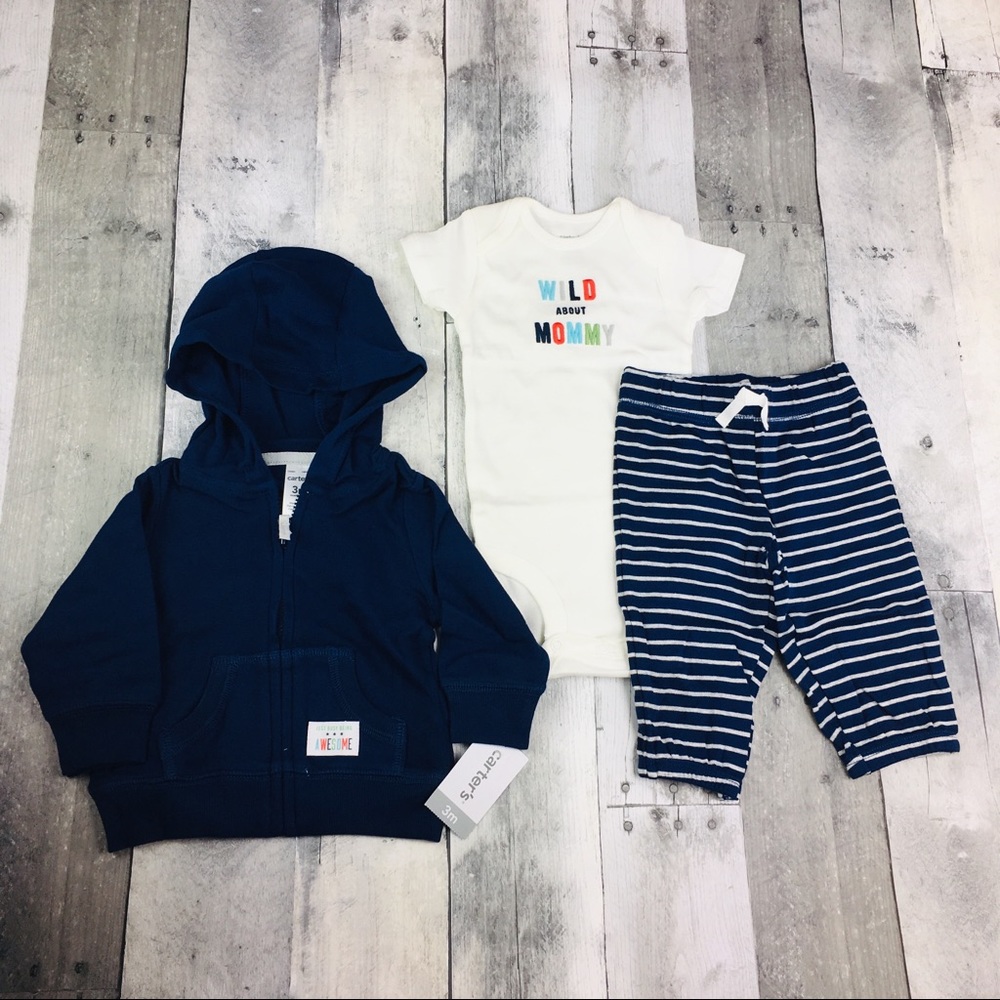 Carter’s 3 Piece Bodysuit Pants Jacket Set Infant